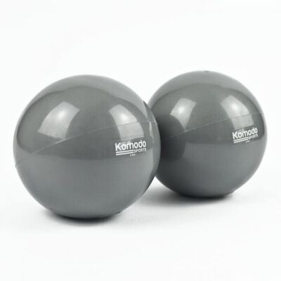 Komodo (2 x 1kg = 2kg) Grey Weighted TONING BALLS 0.5kg-1.5kg Pair Yoga Pilates Rehab E Komodo (2 x 1kg = 2kg) Grey Weighted TONING BALLS 0.5kg-1.5kg Pair Yoga Pilates Rehab E