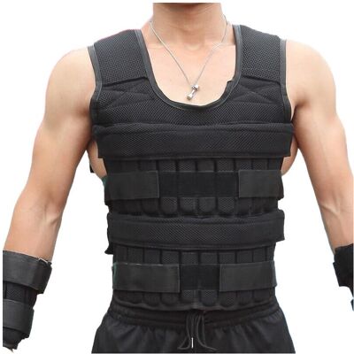 GreenZech 30KG Max Load Adjustable Weight Vest for Boxing Training - 32 Pouches for Sand/S GreenZech 30KG Max Load Adjustable Weight Vest for Boxing Training - 32 Pouches for Sand/S