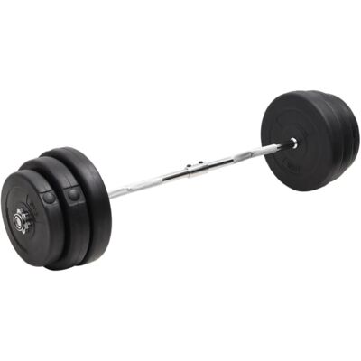 vidaXL 90kg Barbell Set with Plates and Curl Bar - Barbell Set vidaXL 90kg Barbell Set with Plates and Curl Bar - Barbell Set
