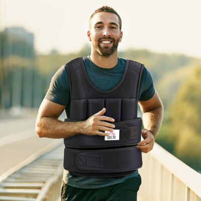 HOMCOM 10KGS Adjustable Weight Vest Running Gym Training Weight Loss, Black HOMCOM 10KGS Adjustable Weight Vest Running Gym Training Weight Loss, Black