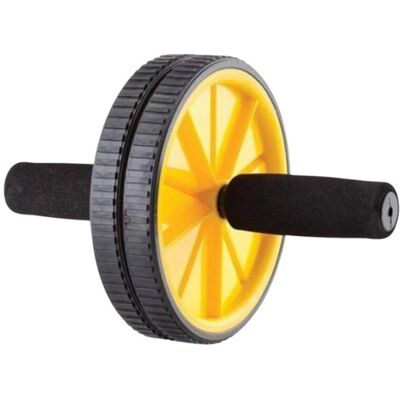 Bourgini Foam Handle Ab Roller Core Strength Workout Black and Yellow Bourgini Foam Handle Ab Roller Core Strength Workout Black and Yellow