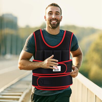 HOMCOM 20kg Adjustable Weight Vest - 38 Removable Weights, Velcro Front & Back, HOMCOM 20kg Adjustable Weight Vest - 38 Removable Weights, Velcro Front & Back,
