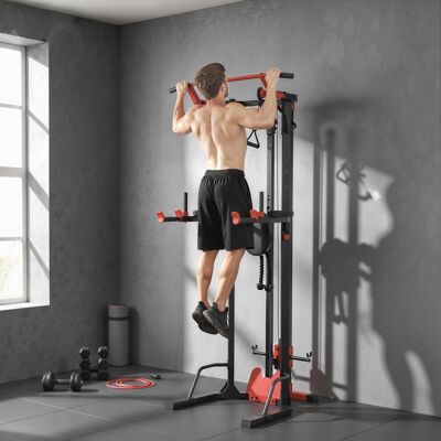 SPORTNOW Power Tower with Lat Pull Down Machine, Pull Up Bar, Dip Station SPORTNOW Power Tower with Lat Pull Down Machine, Pull Up Bar, Dip Station