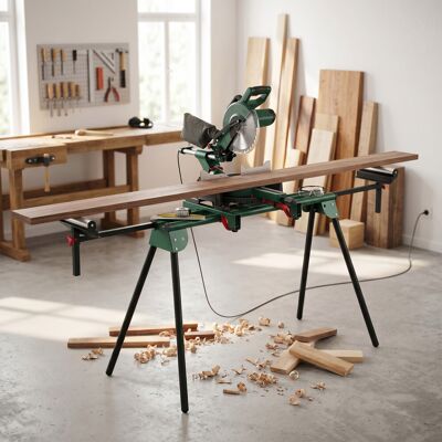 HOMCOM Universal Mitre Saw Stand with Adjustable Rollers and Support Arms HOMCOM Universal Mitre Saw Stand with Adjustable Rollers and Support Arms