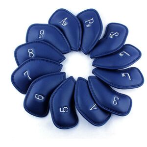 MDSRJONE ( Blue) 12 Pcs Leather Golf Headcovers Irons Set Club Iron Head Covers Driver M MDSRJONE ( Blue) 12 Pcs Leather Golf Headcovers Irons Set Club Iron Head Covers Driver M