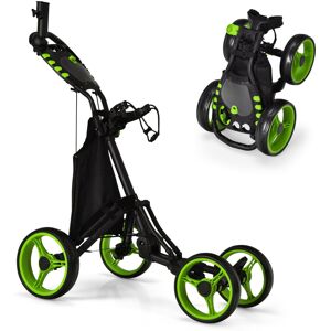 Costway Golf Push Pull Cart Lightweight Folding 4 Wheels Golf Push Cart-Green Costway Golf Push Pull Cart Lightweight Folding 4 Wheels Golf Push Cart-Green
