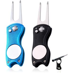 GZCXQ 2 Pcs Pitch Mark Repair Tool Golf Divot Repair Tool with Button Magn GZCXQ 2 Pcs Pitch Mark Repair Tool Golf Divot Repair Tool with Button Magn