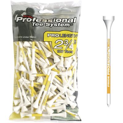 (100 Tees (2 ¾ Inch)) Pride Professional Golf Tee System (PTS) (100 Tees (2 ¾ Inch)) Pride Professional Golf Tee System (PTS)