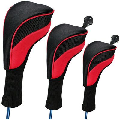 Unbranded (Red) 3Pcs Golf Club Head Covers Sets Driver 1 3 5 Fairway Woods Headcovers Long Unbranded (Red) 3Pcs Golf Club Head Covers Sets Driver 1 3 5 Fairway Woods Headcovers Long