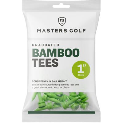 Masters Bamboo Graduated Golf Tees - Lime - 25mm - Pack of 25 Masters Bamboo Graduated Golf Tees - Lime - 25mm - Pack of 25