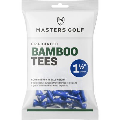 (38mm, Blue) Masters Bamboo Graduated Golf Tees (Pack of 25) (38mm, Blue) Masters Bamboo Graduated Golf Tees (Pack of 25)