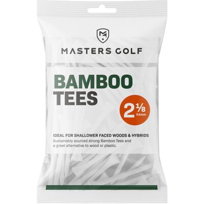 Masters Bamboo Golf Tees - 54mm - White - Pack of 25 - Golf Tees Masters Bamboo Golf Tees - 54mm - White - Pack of 25 - Golf Tees