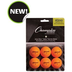 Champion Sports 1STAR6OR 8 x 5.75 x 1.5 in. 1 Star Table Tennis, Orange - 6 per Champion Sports 1STAR6OR 8 x 5.75 x 1.5 in. 1 Star Table Tennis, Orange - 6 per