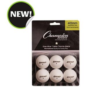 Champion Sports 1STAR6WH 8 x 5.75 x 1.5 in. 1 Star Table Tennis, White - 6 per P Champion Sports 1STAR6WH 8 x 5.75 x 1.5 in. 1 Star Table Tennis, White - 6 per P
