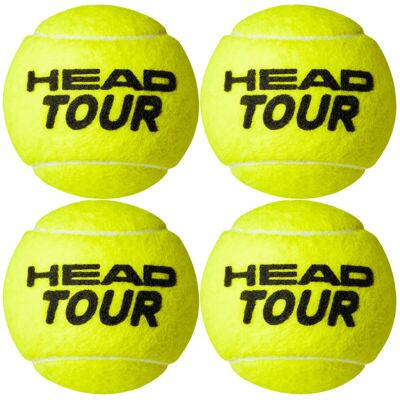 Head Tour Tennis Balls - Pack Of 4 - Tennis Balls Head Tour Tennis Balls - Pack Of 4 - Tennis Balls