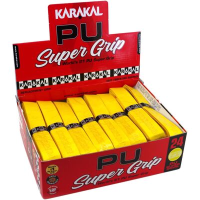 Karakal PU Super Grip Badminton Tennis Squash Racket Grips x 24 - Yellow Karakal PU Super Grip Badminton Tennis Squash Racket Grips x 24 - Yellow