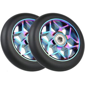 Exogio 2 Pcs 110mm Scooter Wheels Colorful Pu Wheels Thick Stunt Car Wheels with Bearin Exogio 2 Pcs 110mm Scooter Wheels Colorful Pu Wheels Thick Stunt Car Wheels with Bearin