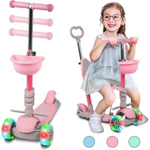 H.yeed (Pink) 5-in-1 Kids Scooter Toddler Kick Scooter H.yeed (Pink) 5-in-1 Kids Scooter Toddler Kick Scooter