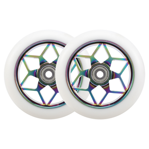 Unbranded 2 Pcs 110mm Scooter Wheels Pu Wheels Thick Stunt with Bearings(White) Unbranded 2 Pcs 110mm Scooter Wheels Pu Wheels Thick Stunt with Bearings(White)