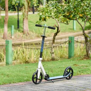 HOMCOM White Aluminium Foldable Adjustable Height Kick Scooter - Scooter HOMCOM White Aluminium Foldable Adjustable Height Kick Scooter - Scooter