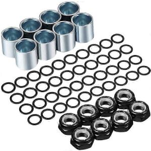 Kikidex (As show, One size) 56Pcs Skateboard Truck Hardware Kit Skateboard Spacers Longb Kikidex (As show, One size) 56Pcs Skateboard Truck Hardware Kit Skateboard Spacers Longb