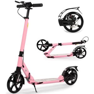 Unbranded (Pink) Adult Kids Kick Scooter with Disc Handbrake, Foldable Adjustable Urban Sc Unbranded (Pink) Adult Kids Kick Scooter with Disc Handbrake, Foldable Adjustable Urban Sc