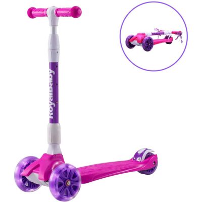 Royalbaby (Purple-pink) Royal Baby Foldable Children Scooter 3 wheels with spin flash ligh Royalbaby (Purple-pink) Royal Baby Foldable Children Scooter 3 wheels with spin flash ligh