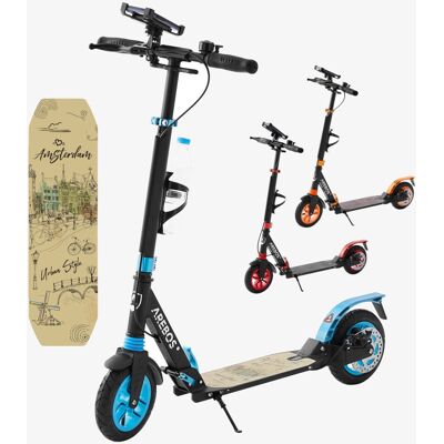 AREBOS Kick Scooter City Scooter Footboard with pneumatic tyres blue AREBOS Kick Scooter City Scooter Footboard with pneumatic tyres blue
