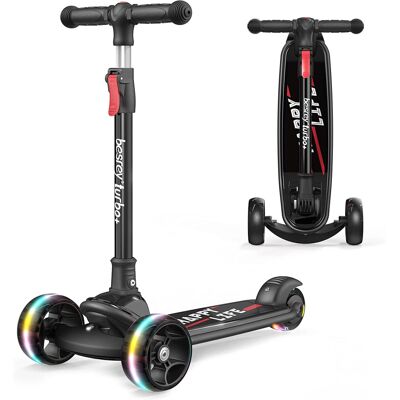 besrey Kids Scooter - 4-Level Adjustable Height, Foldable Kick Scooter with LED besrey Kids Scooter - 4-Level Adjustable Height, Foldable Kick Scooter with LED