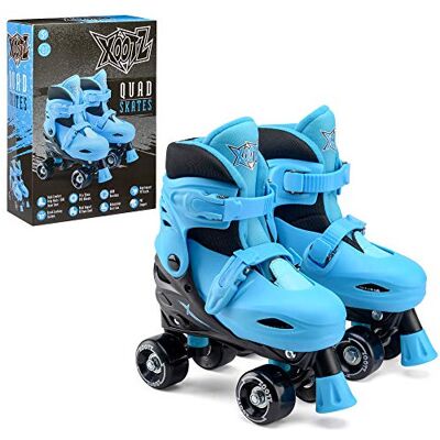 Xootz Kids Quad Skates, Beginner Adjustable Roller Skates Boys, Blue/Black, Smal Xootz Kids Quad Skates, Beginner Adjustable Roller Skates Boys, Blue/Black, Smal