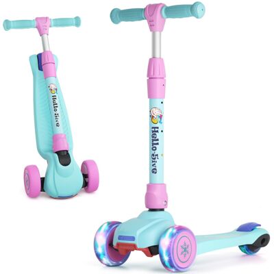 H.yeed (Blue&Pink) 3 Wheel Kids Scooter Age 2-6, Foldable Toddler Scooter with Flashing H.yeed (Blue&Pink) 3 Wheel Kids Scooter Age 2-6, Foldable Toddler Scooter with Flashing