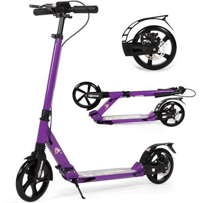Unbranded (Purple) Adult Kids Kick Scooter with Disc Handbrake, Foldable Adjustable Urban Unbranded (Purple) Adult Kids Kick Scooter with Disc Handbrake, Foldable Adjustable Urban