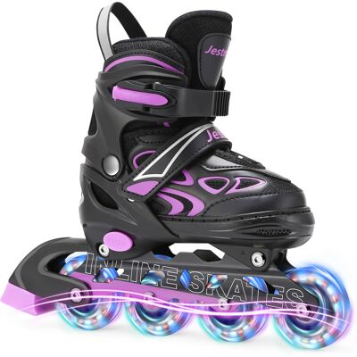 Jestme Adjustable Inline Skates for Kids, Girls Boys Light up Inline Skates Size Adjust Jestme Adjustable Inline Skates for Kids, Girls Boys Light up Inline Skates Size Adjust