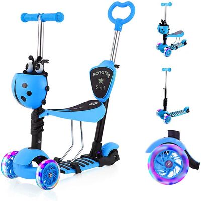 Dripex (Blue) 5-in-1 Kids Scooter-3 Wheels with Removable Seat Dripex (Blue) 5-in-1 Kids Scooter-3 Wheels with Removable Seat