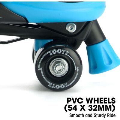 Xootz Kids Quad Skates, Beginner Adjustable Roller Skates Boys, Blue/Black Xootz Kids Quad Skates, Beginner Adjustable Roller Skates Boys, Blue/Black