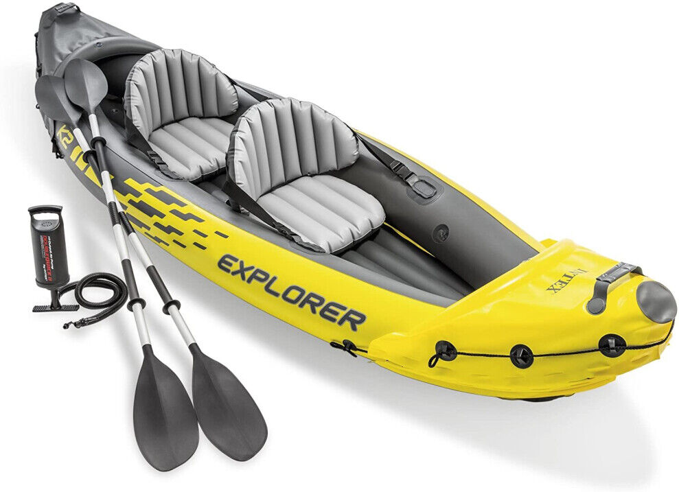 Intex Explorer K2 Kayak, 2-Person Inflatable Kayak Set with Aluminum Oars and Hi