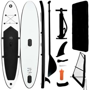 vidaXL Inflatable Stand Up Paddleboard with Sail Set Black and White SUP Board vidaXL Inflatable Stand Up Paddleboard with Sail Set Black and White SUP Board