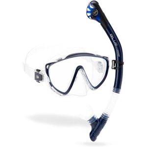 CRESSI Tino & Scilla Clear/Blue Navy - Adult Combo Set Tino Snorkeling Mask and CRESSI Tino & Scilla Clear/Blue Navy - Adult Combo Set Tino Snorkeling Mask and