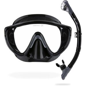 CRESSI Tino & Scilla Black/Titanium - Adult Combo Set Tino Snorkeling Mask and S CRESSI Tino & Scilla Black/Titanium - Adult Combo Set Tino Snorkeling Mask and S