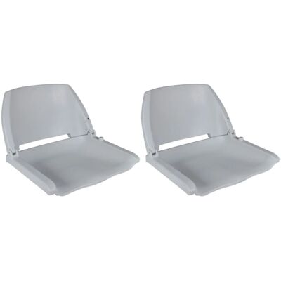 vidaXL Boat Seats 2 pcs Grey Foldable Backrest - Boat Seats vidaXL Boat Seats 2 pcs Grey Foldable Backrest - Boat Seats