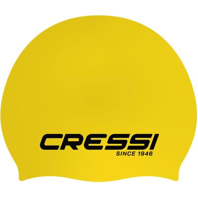 Cressi Eddie Swim Cap - Unisex Swimming Cap - Yellow/Black Cressi Eddie Swim Cap - Unisex Swimming Cap - Yellow/Black