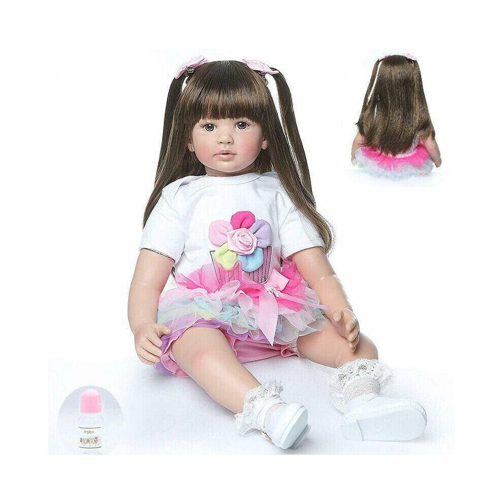 Unbranded 24"Reborn Baby Vinyl Silicone Toddler Doll Girl Gift