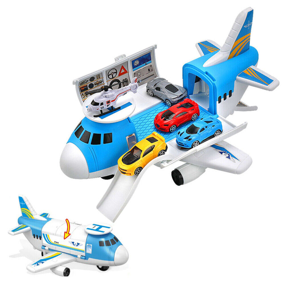 deAO Transport Cargo DIY Plane Play Set with Ramp and Accessories Included - Fun
