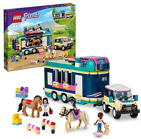 Lego 41722 Friends Horse Show Trailer with 2 Toy Horses, SUV Car and Riding Acce