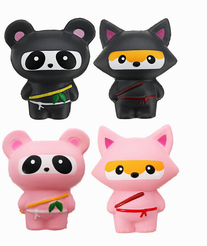 Unbranded 14cm Cute Jumbo Squishy Ninja Cat Fox Panda Scented Super Slow Rising Kids Toy G