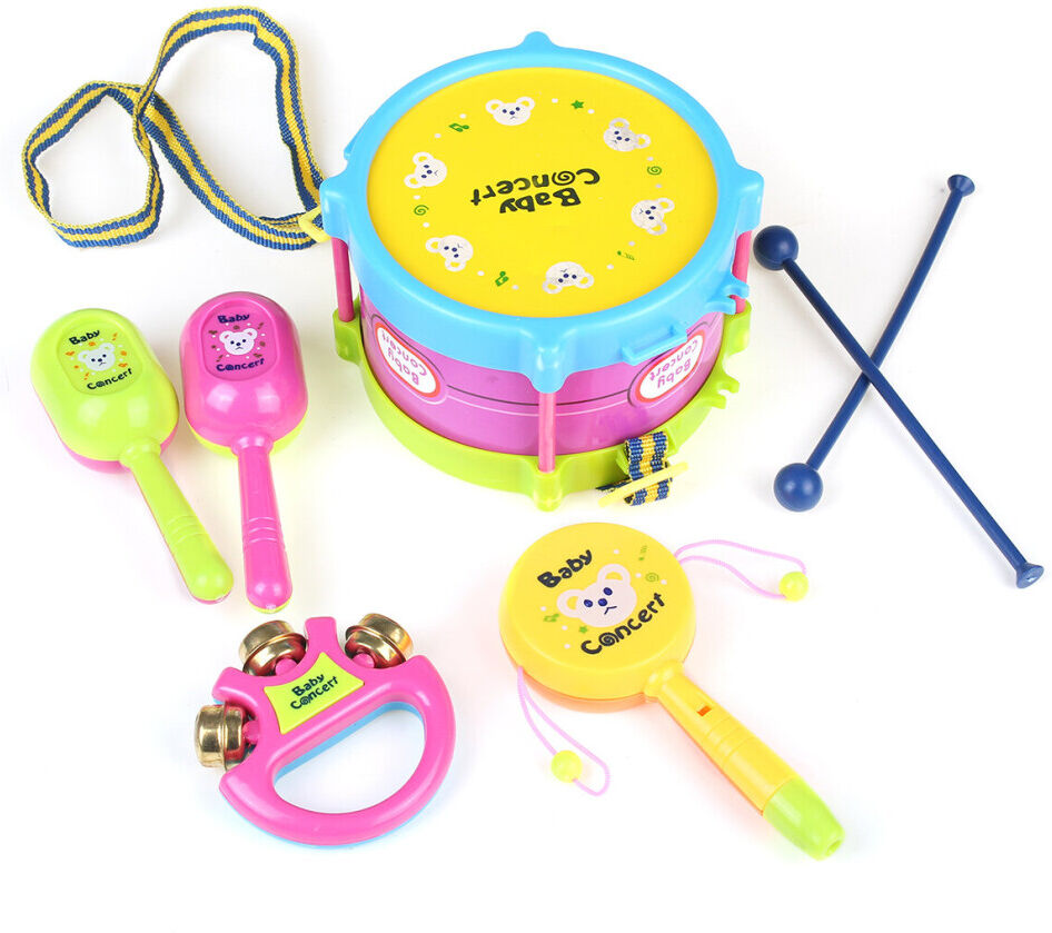 Unbranded 5pcs/Set Baby Boy Girl Drum Musical Instruments Kids Band Kit Children Gift Toys