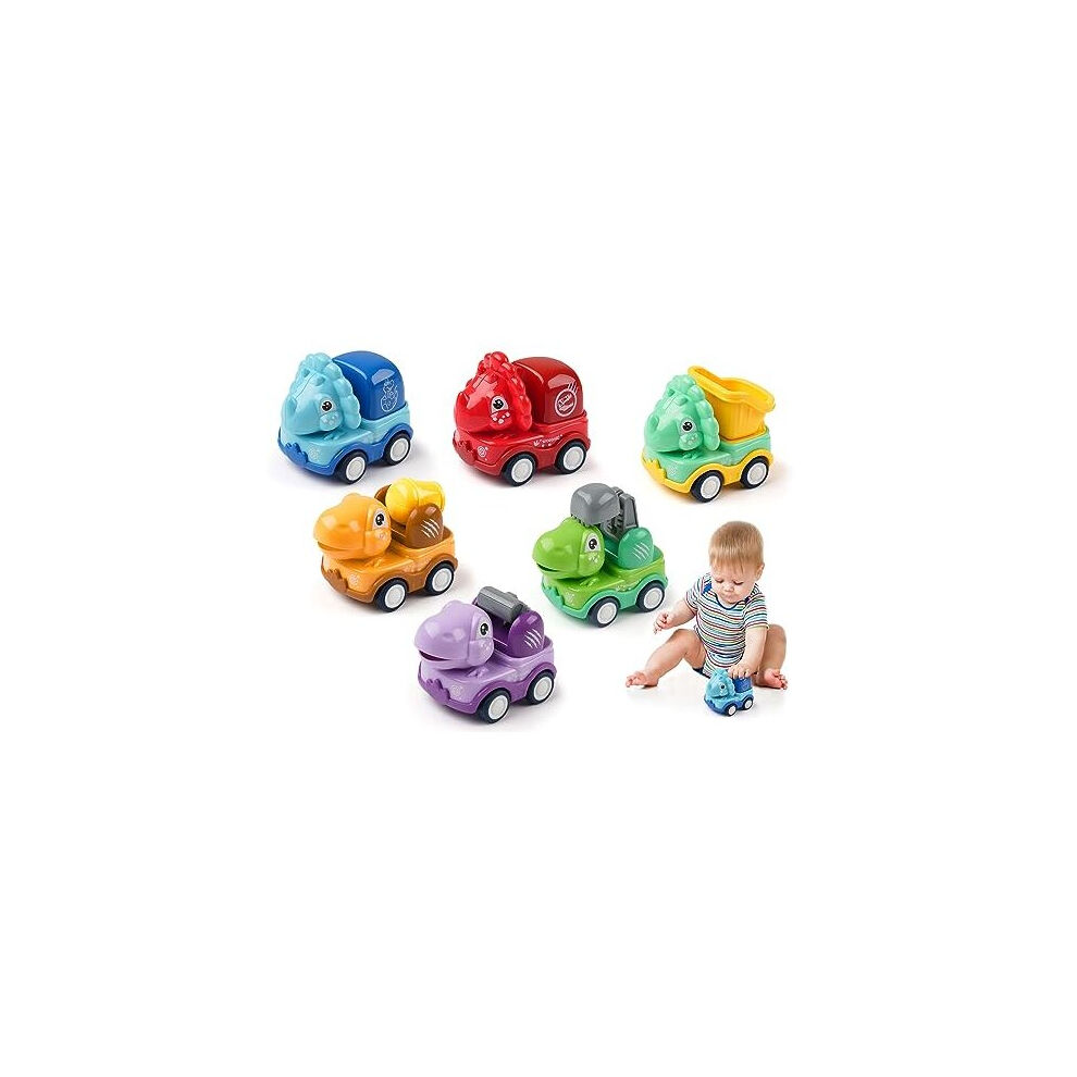 Deepton 6 Pcs Car Toys for 1-2 Year Old Boys, Toy Cars for Toddlers, Pull Back C