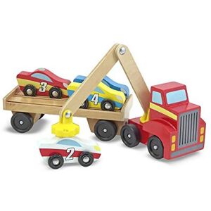 Melissa & Doug Magnetic Car Loader Wooden Toy Set With 4 Cars and 1 Semi-Trailer Melissa & Doug Magnetic Car Loader Wooden Toy Set With 4 Cars and 1 Semi-Trailer