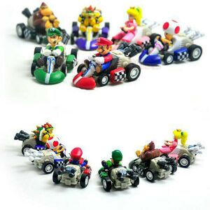 Unbranded 6PCS Super Mario Kart Pull Back Car Luigi Toad Bowser Figure Toys Unbranded 6PCS Super Mario Kart Pull Back Car Luigi Toad Bowser Figure Toys