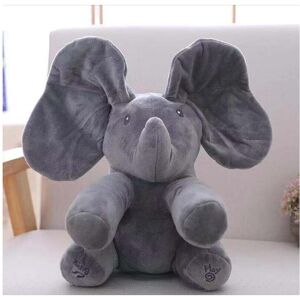 Unbranded (Dark gray) 30cm Peek A Elephant Stuffed Plush Doll Electric Toy Talking Singing Unbranded (Dark gray) 30cm Peek A Elephant Stuffed Plush Doll Electric Toy Talking Singing